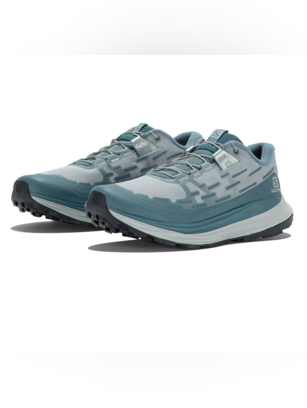 Salomon Ultra Glide Trail Running Blue Shoes Quicklace Size 8.5 in Pearl Blue